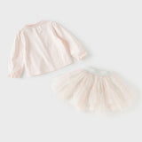 Dave&Bella Toddler Girls Summer Sweet Pink Comfortable Top Mesh Skirt Suits