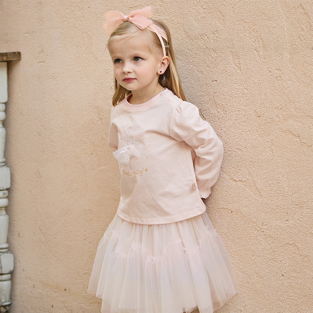 Dave&Bella Toddler Girls Summer Sweet Pink Comfortable Top Mesh Skirt Suits