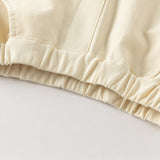 Dave&Bella Toddler Girls Versatile Beige Loose Straight-leg Pants