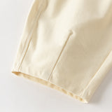 Dave&Bella Toddler Girls Versatile Beige Loose Straight-leg Pants