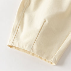 Dave&Bella Toddler Girls Versatile Beige Loose Straight-leg Pants
