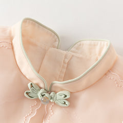 Dave&Bella Toddler Girls Charming Orange Chinese-style Embroidery A-line Mesh Dress