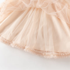 Dave&Bella Toddler Girls Charming Orange Chinese-style Embroidery A-line Mesh Dress