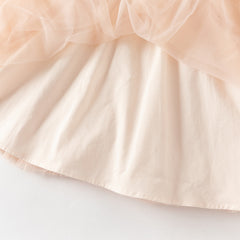 Dave&Bella Toddler Girls Charming Orange Chinese-style Embroidery A-line Mesh Dress