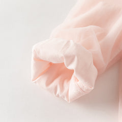 Dave&Bella Toddler Girls Chinese-style Pink Floral Print Turtle Mesh Birthday Dress