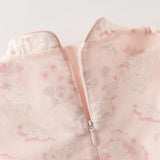 Dave&Bella Toddler Girls Chinese-style Pink Floral Print Turtle Mesh Birthday Dress