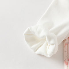 Dave&Bella Baby Girls Pink Floral Rabbit-style Indoor Comfortable Rompers