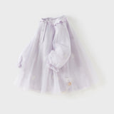 Dave&Bella Toddler Girls Elegant Purple Stylish Mesh Dress(hat)