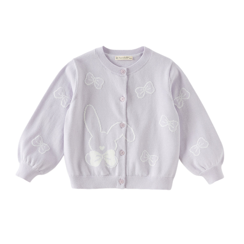 Dave&Bella Toddler Girls Purple Breathable Cotton Sweater Cardigans Tops