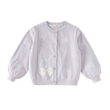 Dave&Bella Toddler Girls Purple Breathable Cotton Sweater Cardigans Tops