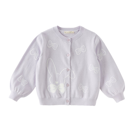 Dave&Bella Toddler Girls Purple Breathable Cotton Sweater Cardigans Tops