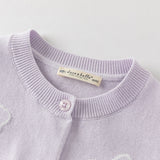 Dave&Bella Toddler Girls Purple Breathable Cotton Sweater Cardigans Tops