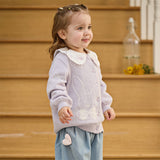 Dave&Bella Toddler Girls Purple Breathable Cotton Sweater Cardigans Tops