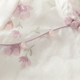 Dave&Bella Toddler Girls Purple Pink Floral Print Chinese-style Turtle Top Mesh Skirt Suits