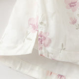 Dave&Bella Toddler Girls Purple Pink Floral Print Chinese-style Turtle Top Mesh Skirt Suits