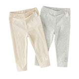Dave&Bella Toddler Girls Light Grey/Apricot Cute Rabbit Versatile Slim Leggings