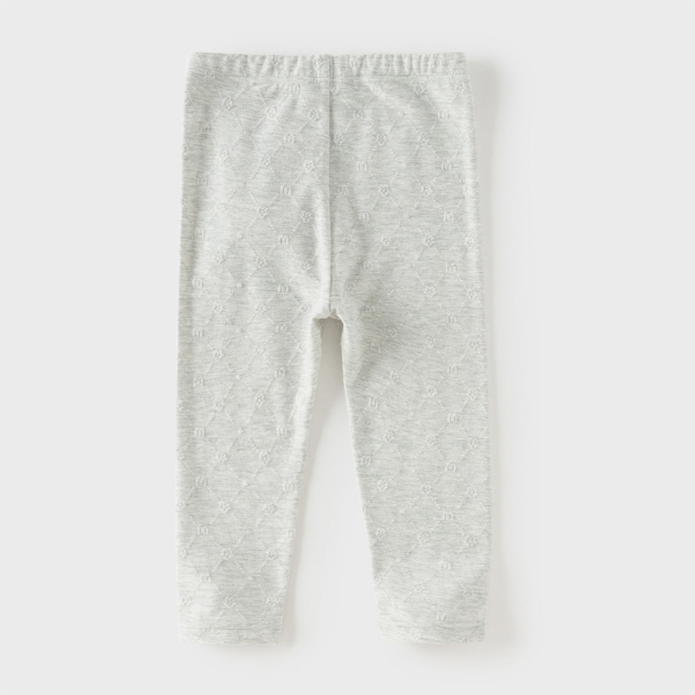 Dave&Bella Toddler Girls Light Grey/Apricot Cute Rabbit Versatile Slim Leggings