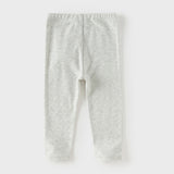 Dave&Bella Toddler Girls Light Grey/Apricot Cute Rabbit Versatile Slim Leggings
