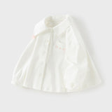 Dave&Bella Toddler Girls White Fashion Turndown-collar Comfortable Cotton Casual Shirts