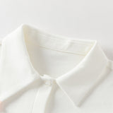 Dave&Bella Toddler Girls White Fashion Turndown-collar Comfortable Cotton Casual Shirts