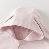 Dave&Bella Toddler Girls Sweet Peach Pink Hooded Rabbit-shaped Top Pant Suits