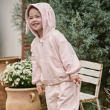 Dave&Bella Toddler Girls Sweet Peach Pink Hooded Rabbit-shaped Top Pant Suits