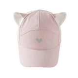 Dave&Bella Toddler Girls Cute Cat-shaped Pink Breathable Cotton Baseball Caps