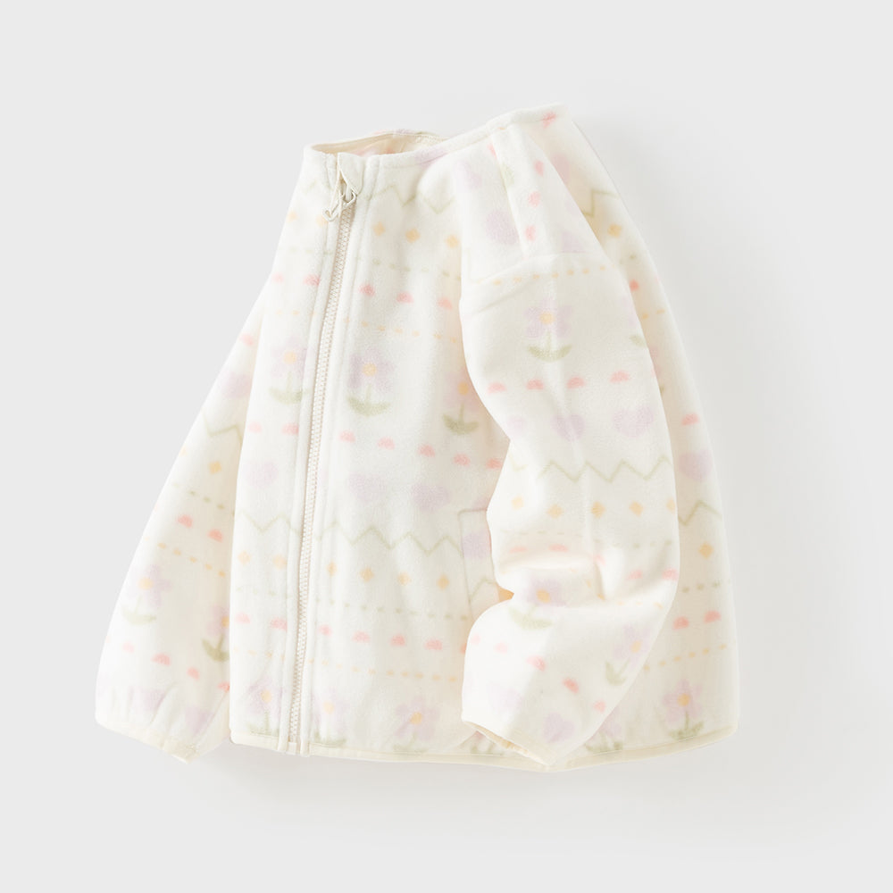 Dave&Bella Toddler Girls Floral Sweet Fleece Soft Warm Comfortable Coats