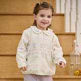 Dave&Bella Toddler Girls Floral Sweet Fleece Soft Warm Comfortable Coats