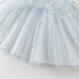 Dave&Bella Toddler Girls Elegant Sky Blue Long Sleeve Princess Birthday Mesh Dress
