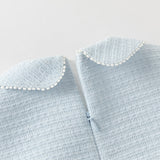 Dave&Bella Toddler Girls Elegant Sky Blue Long Sleeve Princess Birthday Mesh Dress