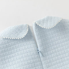 Dave&Bella Toddler Girls Elegant Sky Blue Long Sleeve Princess Birthday Mesh Dress