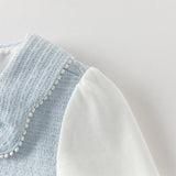 Dave&Bella Toddler Girls Elegant Sky Blue Long Sleeve Princess Birthday Mesh Dress