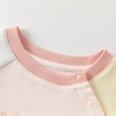 Dave&Bella Toddler Girls Pink Cute Print Lightweight Cotton Long Sleeve T-shirts