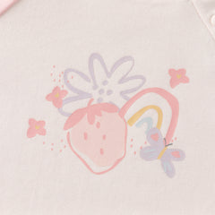 Dave&Bella Toddler Girls Pink Cute Print Lightweight Cotton Long Sleeve T-shirts