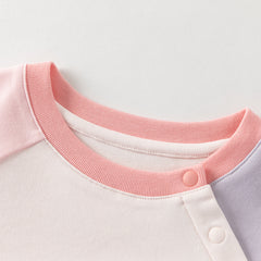 Dave&Bella Toddler Girls Pink Cute Print Lightweight Cotton Long Sleeve T-shirts