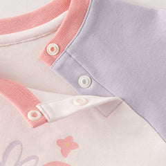 Dave&Bella Toddler Girls Pink Cute Print Lightweight Cotton Long Sleeve T-shirts