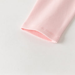 Dave&Bella Toddler Girls Pink Cute Print Lightweight Cotton Long Sleeve T-shirts