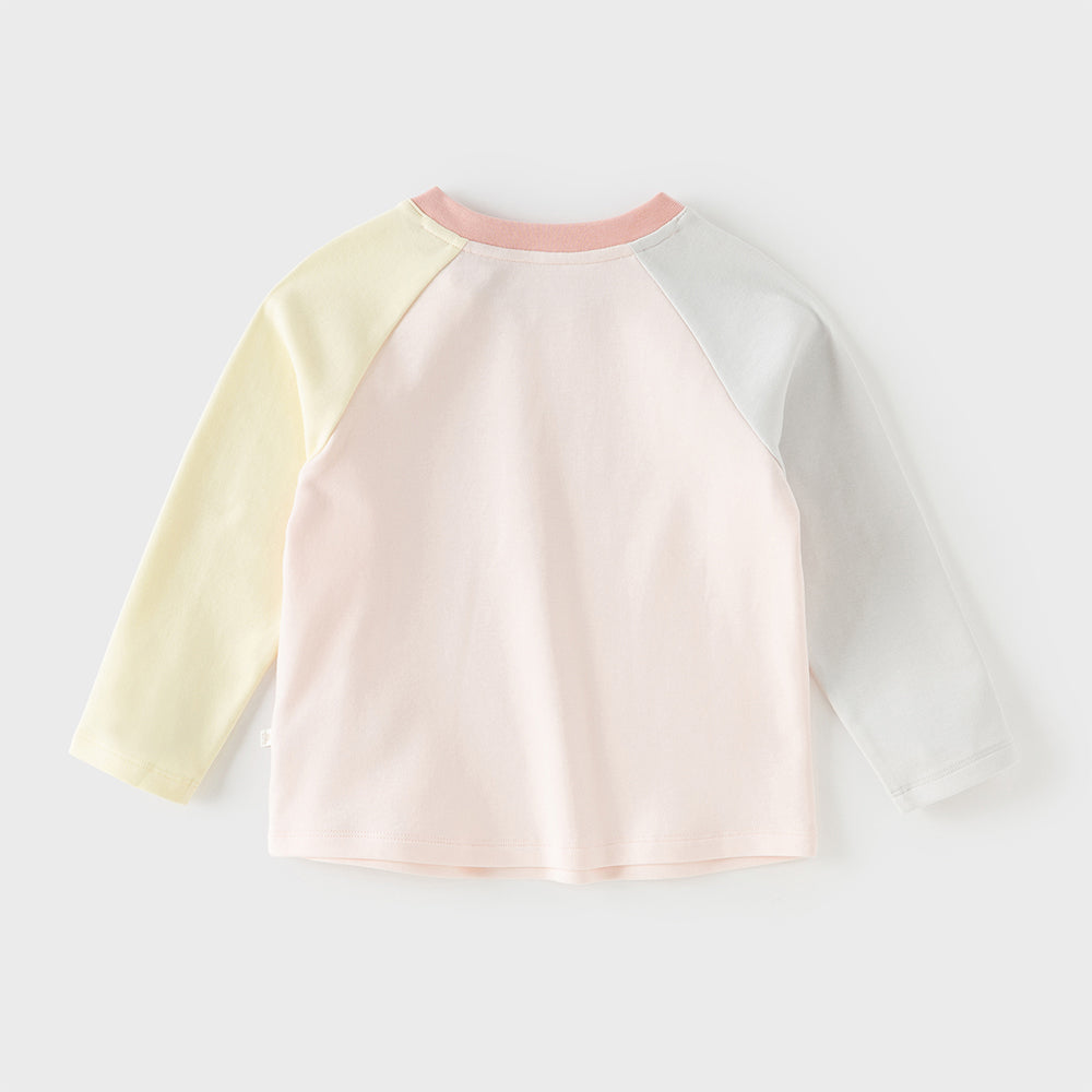 Dave&Bella Toddler Girls Pink Cute Print Lightweight Cotton Long Sleeve T-shirts