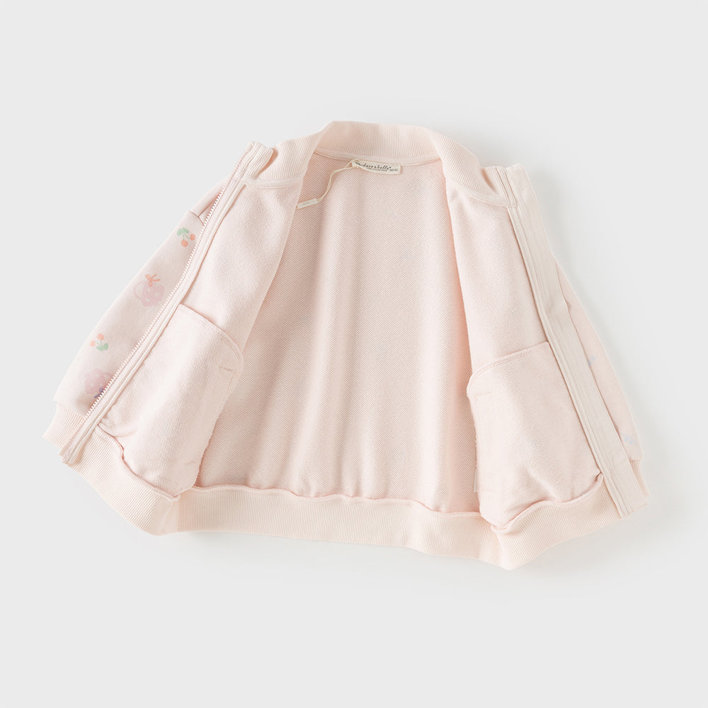 Dave&Bella Toddler Girls Playful Cherry Pint Light Pink Turtle Jackets