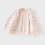 Dave&Bella Toddler Girls Playful Cherry Pint Light Pink Turtle Jackets