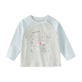 Dave&Bella Toddler Girls Cute Light Blue Breathable Cotton T-shirt Tops