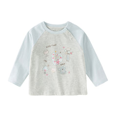 Dave&Bella Toddler Girls Cute Light Blue Breathable Cotton T-shirt Tops