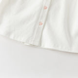 Dave&Bella Toddler Girls White Doll Collar Long Sleeve Breathable Cotton Shirts