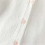 Dave&Bella Toddler Girls White Doll Collar Long Sleeve Breathable Cotton Shirts