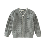 Dave&Bella Kids Boys Grey/Beige Breathable Cotton Sweater Cardigans