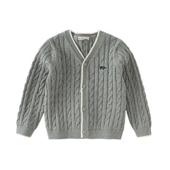 Dave&Bella Kids Boys Grey/Beige Breathable Cotton Sweater Cardigans