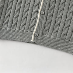 Dave&Bella Kids Boys Grey/Beige Breathable Cotton Sweater Cardigans
