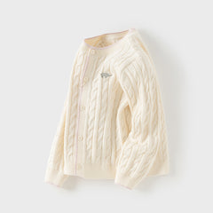 Dave&Bella Kids Boys Grey/Beige Breathable Cotton Sweater Cardigans