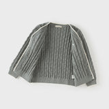 Dave&Bella Kids Boys Grey/Beige Breathable Cotton Sweater Cardigans